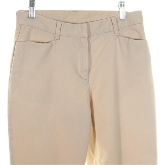 Jones New York Womens Pants Size 2 Petite Khaki Flare Leg Stretchy 28 x 29 - Picture 2 of 7